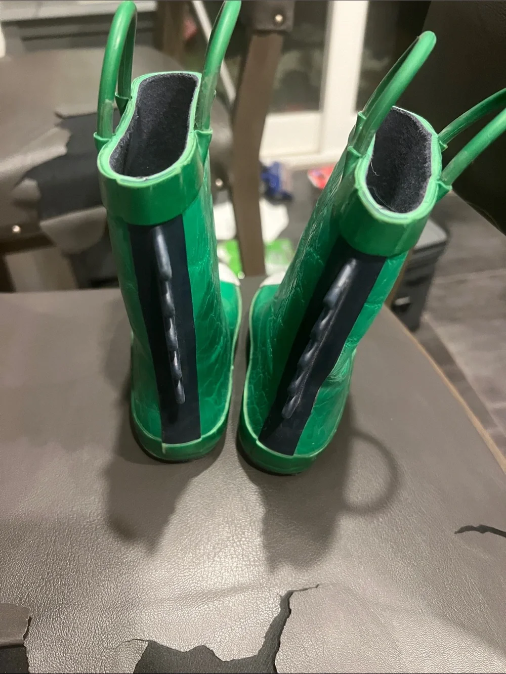 Target Kids Green Dinosaur Rain Boots with White Claw Toes